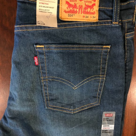 514™ STRAIGHT FIT LEVI'S® MEN'S JEANS 34x34  STRETCH - Picture 2 of 5